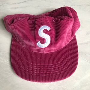 Supreme corduroy strapback pink